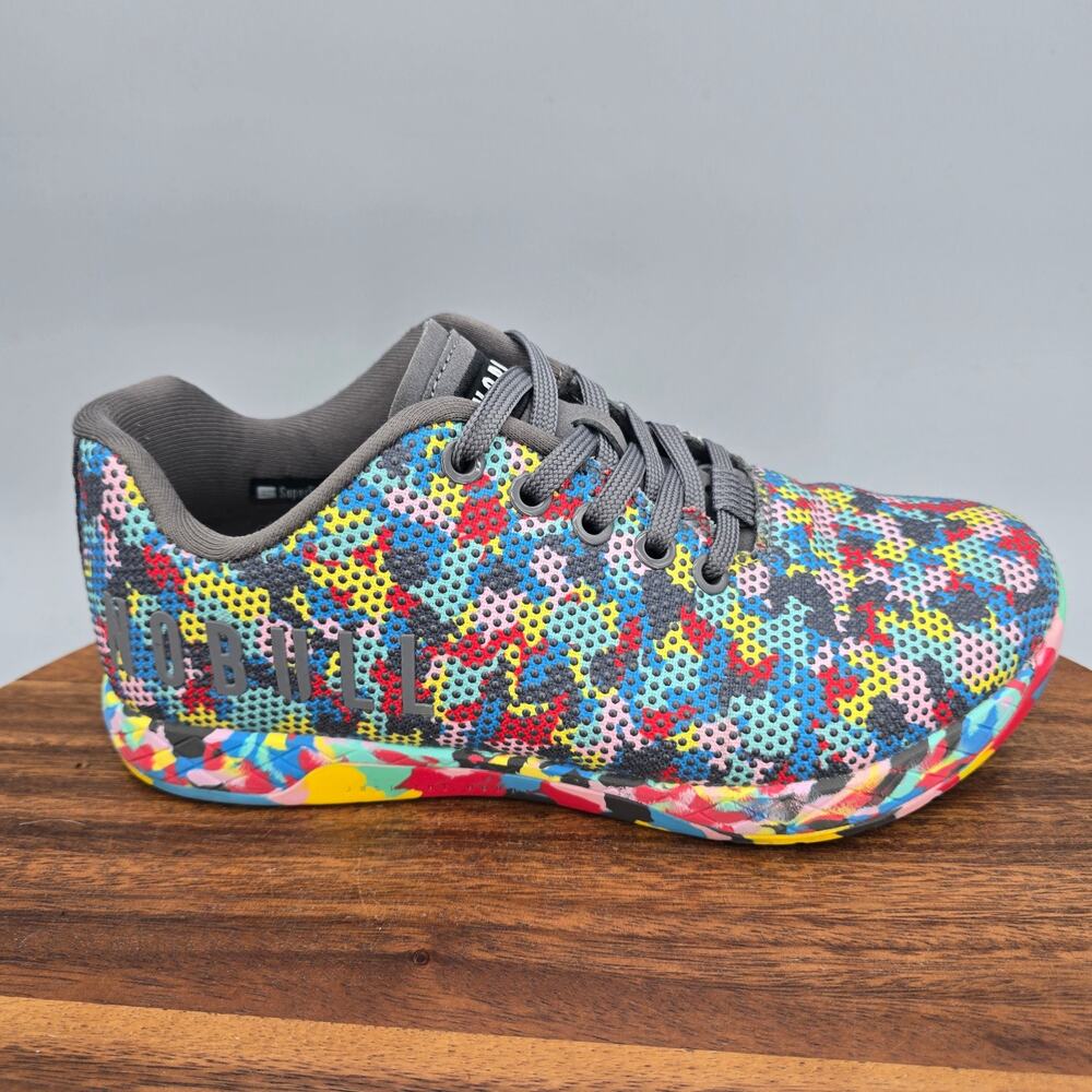 Nobull Shoes Womens 7 Multicolor Art Print Pride Gym Training Athletic Sneakers